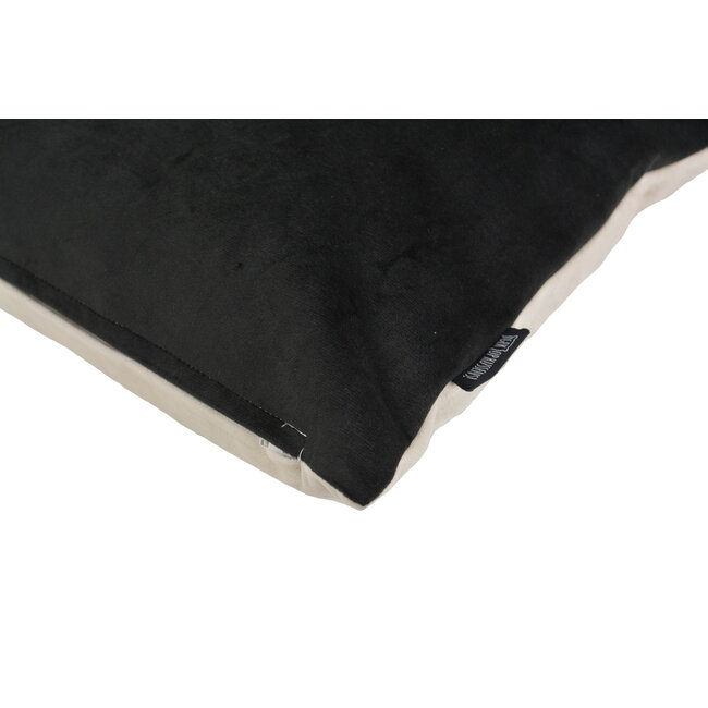 Velvet 2 Tone - Black/Cream Kussenhoes | 45x45 cm | Velvet/Polyester