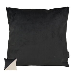 Velvet 2 Tone - Black/Cream Kussenhoes | 45x45 cm | Velvet/Polyester