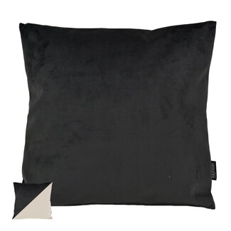 Gek op kussens! Velvet 2 Tone - Black / Cream | 45 x 45 cm | Kussenhoes | Velvet/Polyester