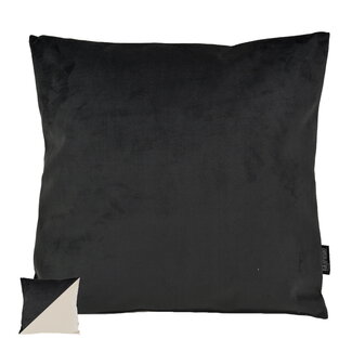 Gek op kussens! Velvet 2 Tone - Black/Cream Kissenbezug | 45x45 cm | Samt/Polyester