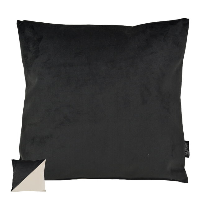 Velvet 2 Tone - Black / Cream | 45 x 45 cm | Kussenhoes | Velvet/Polyester