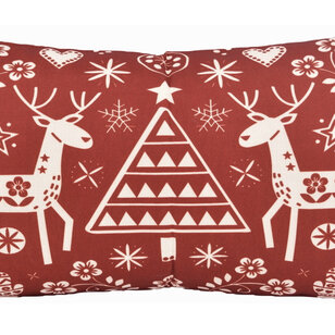 Reindeer Print Kussenhoes | 30x50 cm | Katoen/Linnen