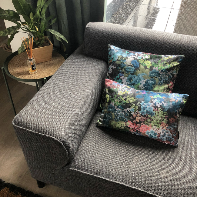 Velvet Flowers 4 Kissenbezug | 30x50 cm | Samt/Polyester