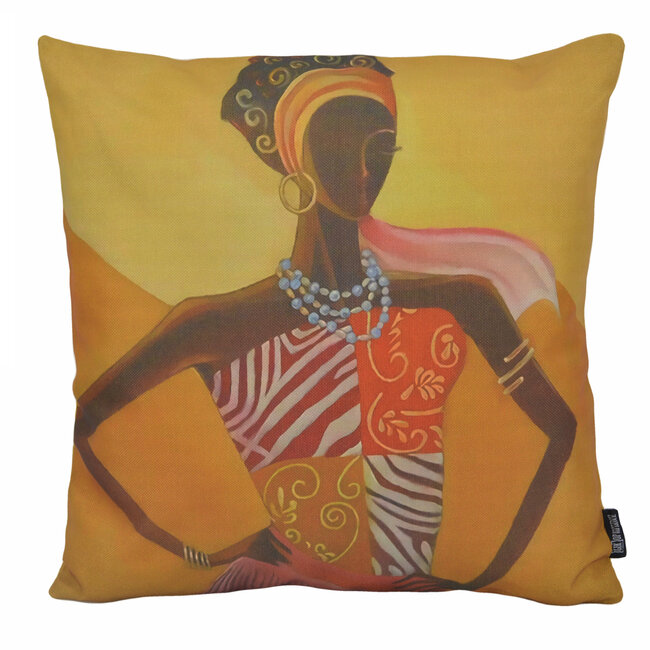 African Woman | 45 x 45 cm | Kussenhoes | Katoen/Linnen