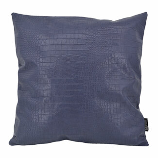 Gek op kussens! Croco Blauw Kussenhoes | 45x45 cm | PU Leder