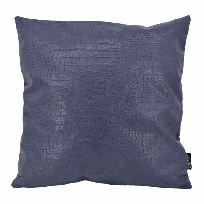 Croco Blauw | 45 x 45 cm | Kussenhoes | PU Leder