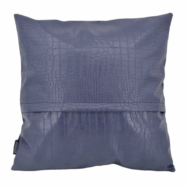 Croco Blau Kissenbezug | 45x45 cm | PU - Leder