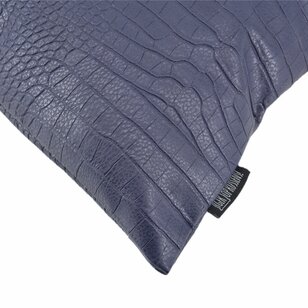 Croco Blauw Kussenhoes | 45x45 cm | PU Leder