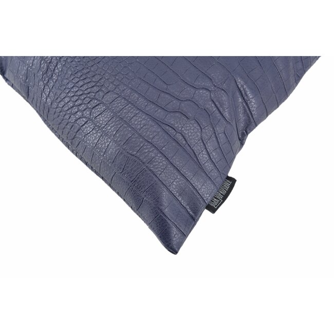 Croco Blau Kissenbezug | 45x45 cm | PU - Leder