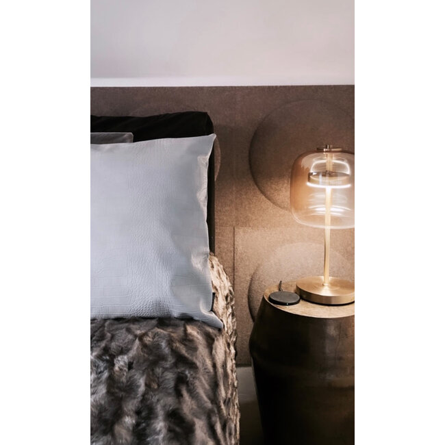 Croco Lichtgrijs | 45 x 45 cm | Kussenhoes | PU Leder