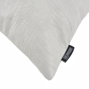 Croco Lichtgrijs Kussenhoes | 45x45 cm | PU Leder