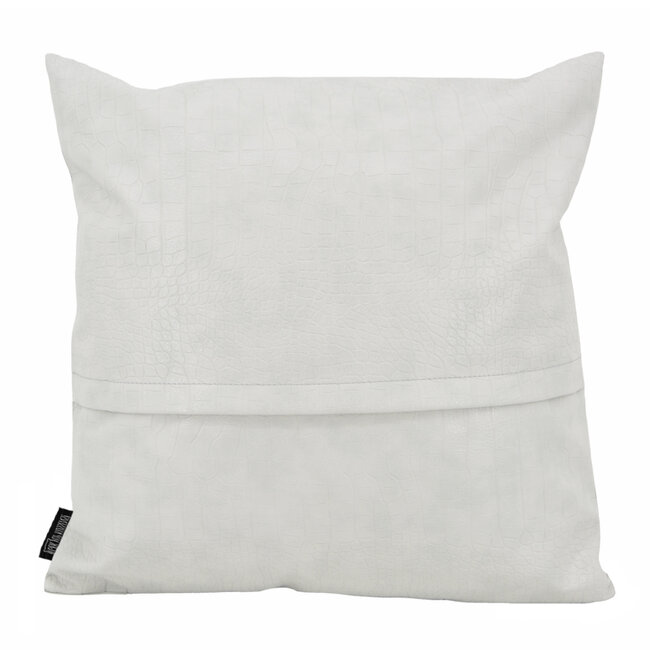 Croco Hellgrau Kissenbezug | 45x45 cm | PU - Leder