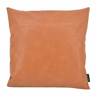 Gek op kussens! Croco Cognac | 45 x 45 cm | Kussenhoes | PU Leder