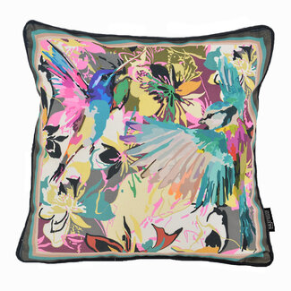Gek op kussens! Velvet Artistic Birds Kussenhoes | 45x45 cm | Polyester