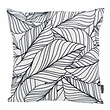Black & White Leaves Kussenhoes | 45x45 cm | Katoen/Polyester
