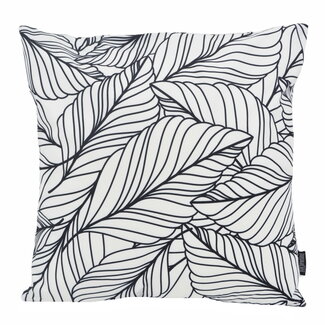 Gek op kussens! Black & White Leaves | 45 x 45 cm | Kussenhoes | Katoen/Polyester