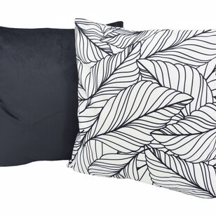 Black & White Leaves Kussenhoes | 45x45 cm | Katoen/Polyester