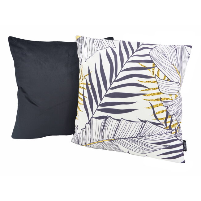 Blue Palm Leaves Kissenbezug | 45x45 cm | Baumwolle/Polyester