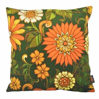 Gek op kussens! Retro Lou Flowers | 45 x 45 cm | Kussenhoes | Katoen/Polyester