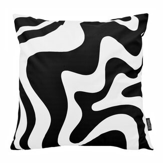 Gek op kussens! Swirl Abstract Black | 45 x 45 cm | Kussenhoes | Katoen/Polyester