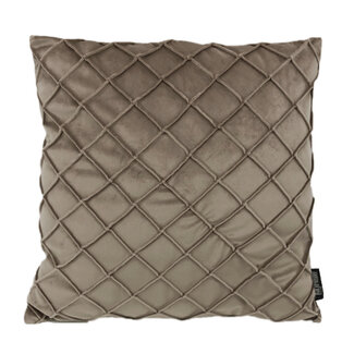 Gek op kussens! Velvet Cross Taupe | 45 x 45 cm | Kussenhoes | Velvet/Polyester