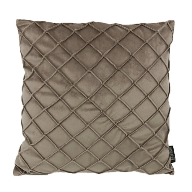 Velvet Cross Taupe | 45 x 45 cm | Kussenhoes | Velvet/Polyester