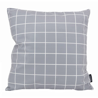 Gek op kussens! Vierkantjes Grijs/Wit Kussenhoes | 45x45 cm | Katoen/Polyester