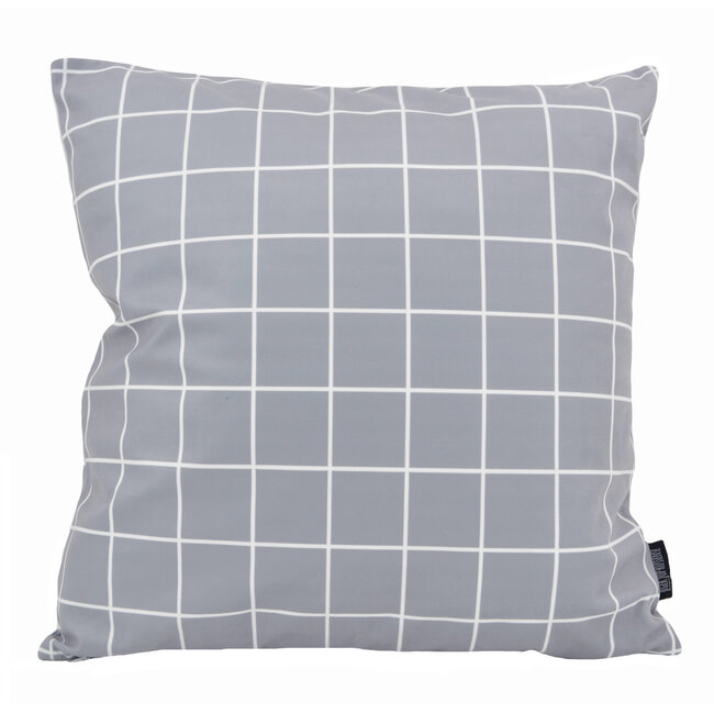 Vierkantjes Grijs/Wit | 45 x 45 cm | Kussenhoes | Katoen/Polyester