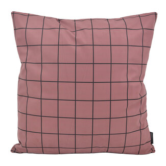 Gek op kussens! Vierkantjes Oudroze/Zwart | 45 x 45 cm | Kussenhoes | Katoen/Polyester