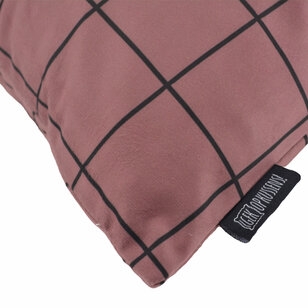 Vierkantjes Oudroze/Zwart Kussenhoes | 45x45 cm | Katoen/Polyester