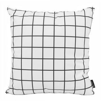 Gek op kussens! Quadrate Weiß/Schwarz Kissenbezug | 45x45 cm | Baumwolle/Polyester