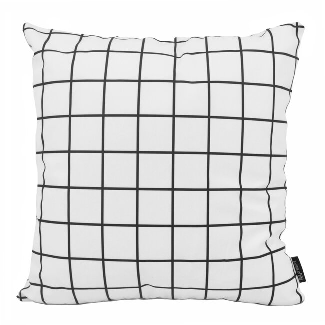 Vierkantjes Wit/Zwart | 45 x 45 cm | Kussenhoes | Katoen/Polyester