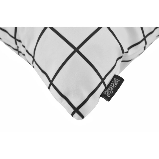 Quadrate Weiß/Schwarz Kissenbezug | 45x45 cm | Baumwolle/Polyester