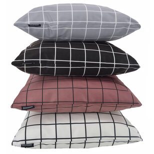 Vierkantjes Grijs/Wit Kussenhoes | 45x45 cm | Katoen/Polyester