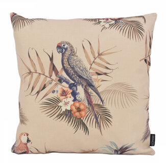 Gek op kussens! Macaw Tropical Kussenhoes | 45x45 cm | Katoen/Linnen