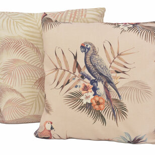 Macaw Tropical Kissenbezug | 45x45 cm | Baumwolle/Leinen