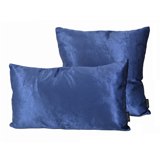 Velvet Shine Blau Kissenbezug | 30x50 cm | Samt/Polyester