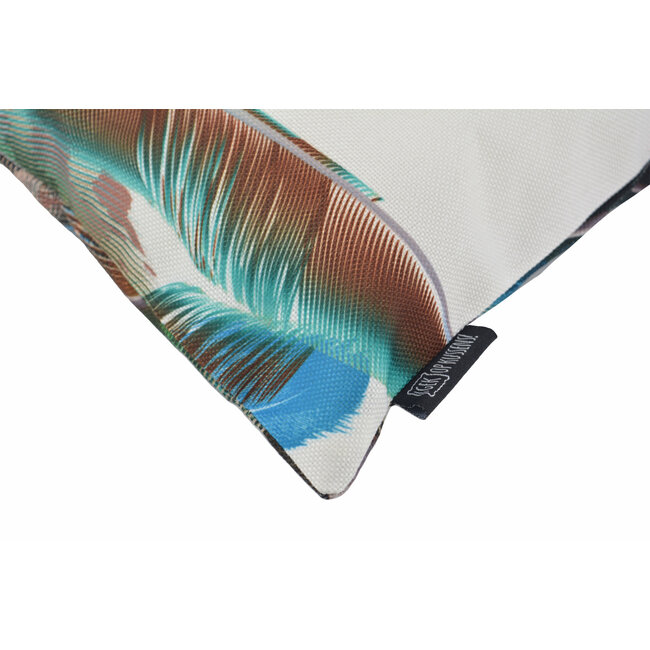 Blue/Green Peacock - Outdoor Kissenbezug | 30x50 cm | Baumwolle