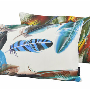 Blue/Green Peacock - Outdoor Kussenhoes | 30x50 cm | Katoen