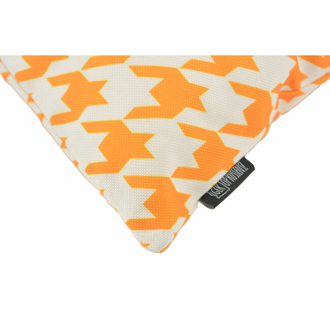 Pied-de-Poule - Outdoor Dunkelgelb Kissenbezug | 45x45 cm | Baumwolle