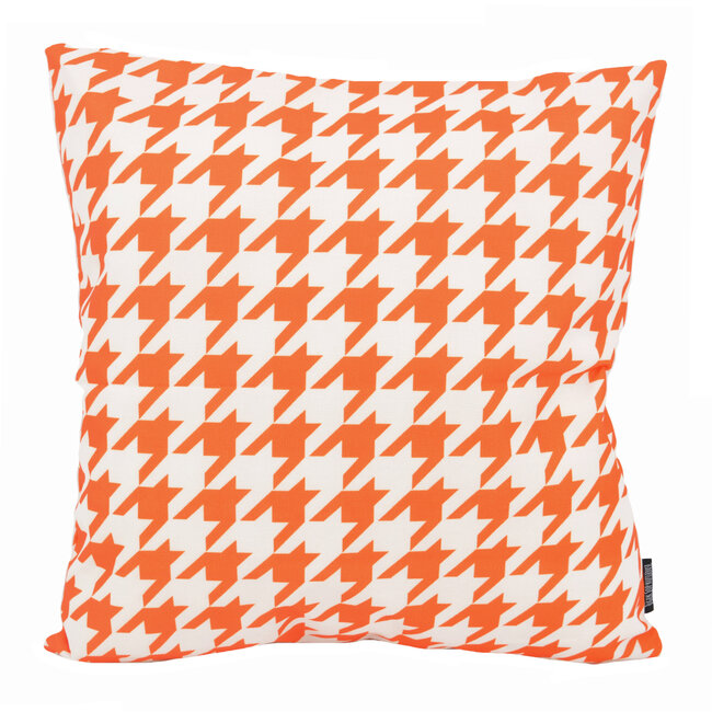 Pied-de-Poule Oranje - Outdoor | 45 x 45 cm | Kussenhoes | Katoen