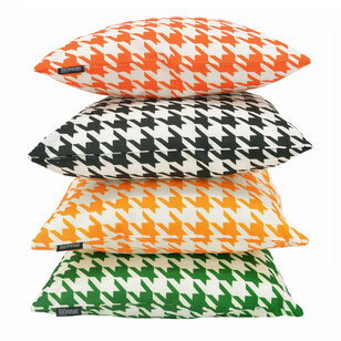 Pied-de-Poule - Outdoor Dunkelgrün Kissenbezug | 45x45 cm | Baumwolle