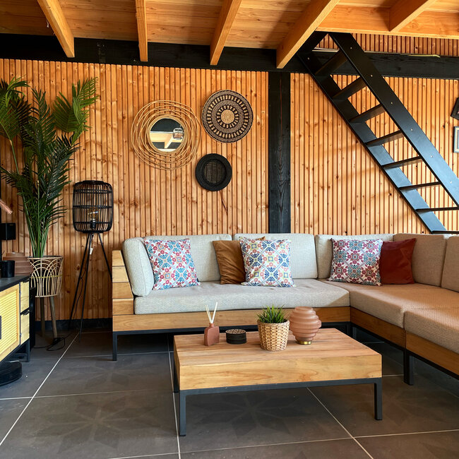 Mozaiek Roze/Groen - Outdoor | 45 x 45 cm | Kussenhoes | Katoen