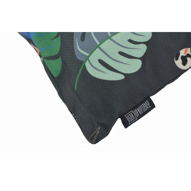 Leopard - Outdoor Schwarz Kissenbezug | 45x45 cm | Baumwolle