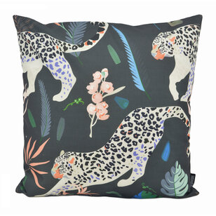 Leopard - Outdoor Schwarz Kissenbezug | 45x45 cm | Baumwolle