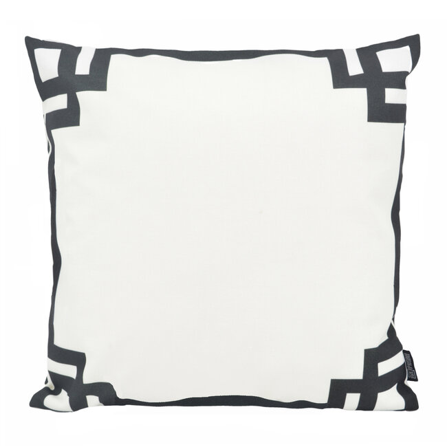 White & Black Greek Key - Outdoor | 45 x 45 cm | Kussenhoes | Katoen