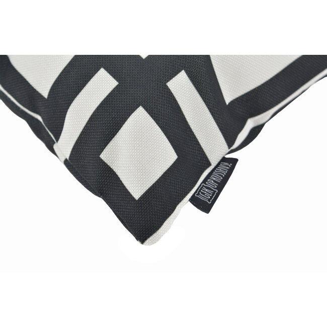 White & Black Greek Key - Outdoor Kissenbezug | 45x45 cm | Baumwolle