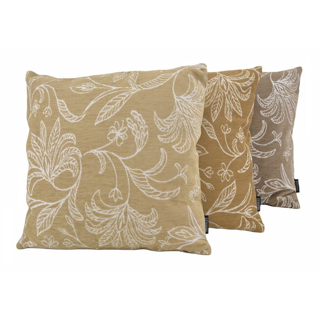 Lena Leafs Donkerbeige | 45 x 45 cm | Kussenhoes | Katoen/Polyester