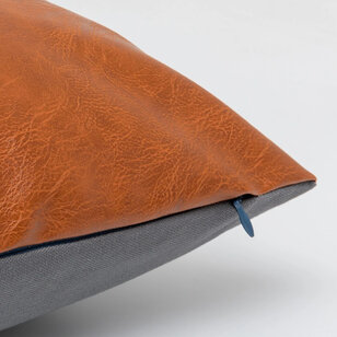 Vida Nova #3 Kussenhoes | 45x45 cm | Katoen/PU Leder