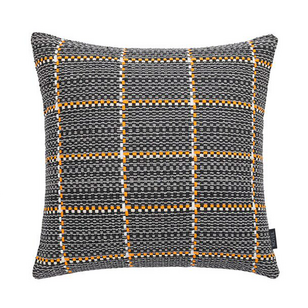 Grey/Orange Woven Kussenhoes | 45x45 cm | Polyester